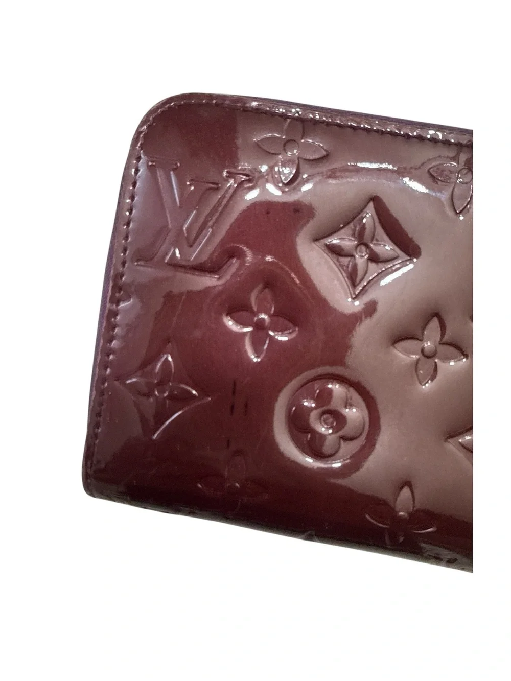 Louis Vuitton Glossy Monogram Vernis Wallet in Plum